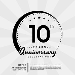 10th year anniversary design template. vector template illustration