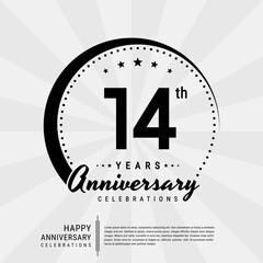 14th year anniversary design template. vector template illustration