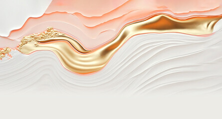 Pastel rosy, gold colors background, AI generated - 605136395