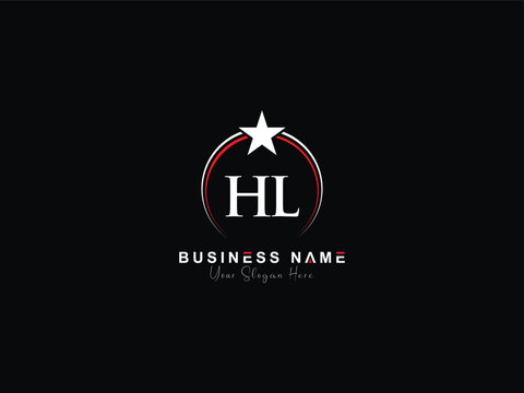 Letter Hl h&l logo vector, professional hl logo letter with star design