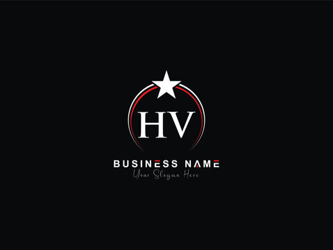Letter Hv h&v logo vector, professional hv logo letter with star design