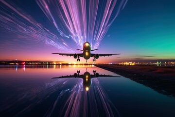 Wide angle long exposure of airplane travelling fast using generative AI