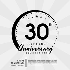 30th year anniversary design template. vector template illustration