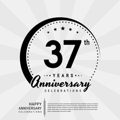 37th year anniversary design template. vector template illustration