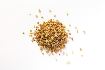 Healthy buckwheat tea isolated on white background