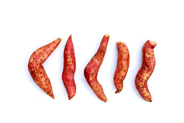 Sweet potato on white background.