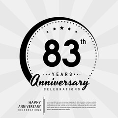 83th year anniversary design template. vector template illustration