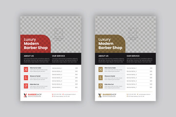 Barber Shop Flyer Template Editable Creative Beauty Salon Hair Cutting and Spa Business Flyer
