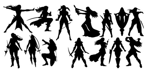 female warrior silhouettes
