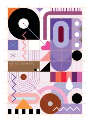 Keuken foto achterwand Abstracte kunst Creative mix of abstract geometric shapes and design elements, vector graphic background.