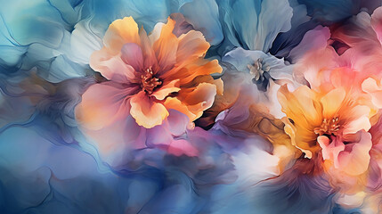 Abstract floral alcohol ink background design. 