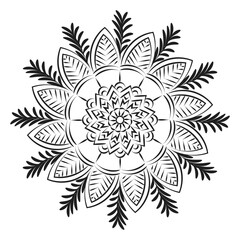 Vector Abstract Mandala Pattern. Mandala Retro hand drawn for print or use as poster, card, flyer, sticker or tattoo