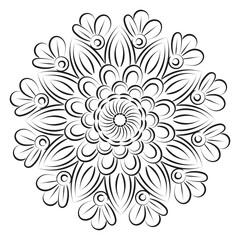 Vector Abstract Mandala Pattern. Mandala Retro hand drawn for print or use as poster, card, flyer, sticker or tattoo