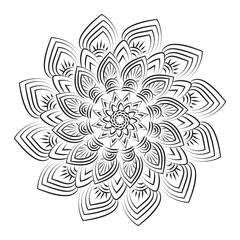 Vector Abstract Mandala Pattern. Mandala Retro hand drawn for print or use as poster, card, flyer, sticker or tattoo