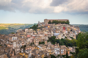 Fototapeta premium Panorama of Ragusa Ibla, Sicily, Italy, Europe, World Heritage Site