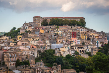 Fototapeta na wymiar Panorama of Ragusa Ibla, Sicily, Italy, Europe, World Heritage Site