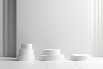 Realistic multiple product podium background 3D render AI-Generated
