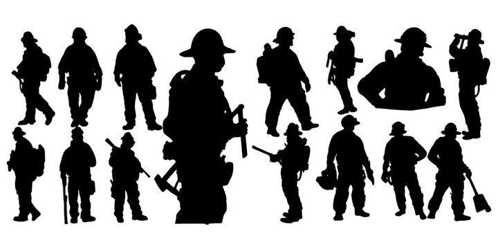 fire man silhouettes