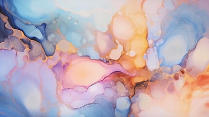 Alcohol ink art mixing liquid paints modern abstract. Generative AI