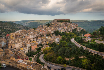 Fototapeta na wymiar Panorama of Ragusa Ibla, Sicily, Italy, Europe, World Heritage Site