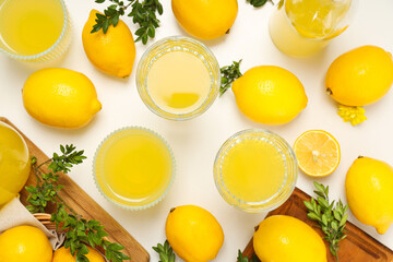 Concept of fresh summer drink - Limoncello cocktail
