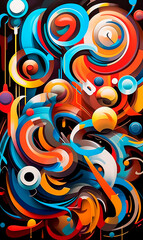 Fototapeta na wymiar abstract colorful background with waves created with Generative Ai technology
