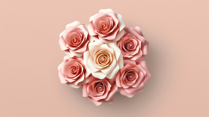 Beautiful roses invitation flower shape. Generative AI