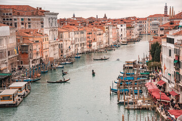 Fototapeta na wymiar Grand Canal with gondolas in Venice, Italy