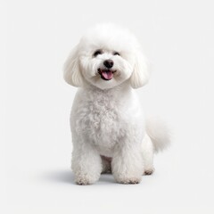 Obraz premium dog, bichon, maltese, pet, animal, white, puppy, cute, canine, bichon, mammal, domestic, breed, portrait, purebred, fluffy, adorable, white background, small, isolated, studio, pets, pedigree, sitting