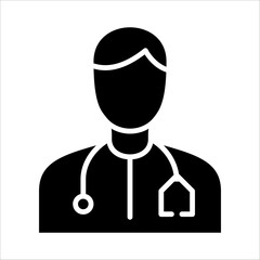 Solid vector icon for doctor which can be used various design projects.