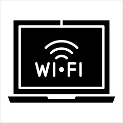 Solid vector icon for wireless connection which can be used various design projects.