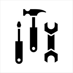 Solid vector icon for handyman tools which can be used various design projects.