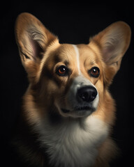 Obraz premium portrait of a corgi dog generative with ai technology
