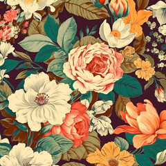 seamless floral pattern created with Generative Ai technology