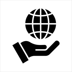 Solid vector icon for global reach which can be used various design projects.