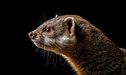 Naklejka na ściany i meble closeup photo of mongoose in its natural habitat. Generative AI