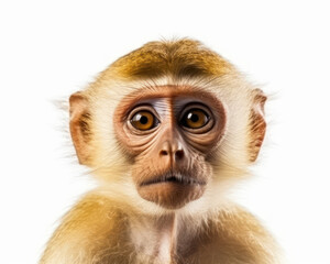 photo of monkey isolated on white background. Generative AI