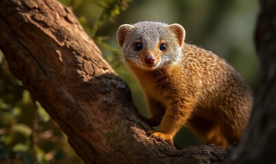 photo of mongoose in its natural habitat. Generative AI