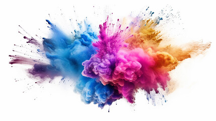 Fototapeta na wymiar colored powder explosion on a white background. 