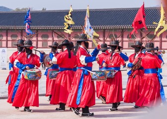Naklejka premium 경복궁 근위대