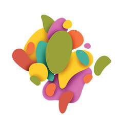 Abstract Composition with Decorative Stains. Pop Art Stylization. Modern Style. Decorative Background. Vector 3d Illustration