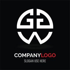 Minimalist geometric line art letter triangle GW logo. This logo icon incorporate with letter G and W in the creative way.