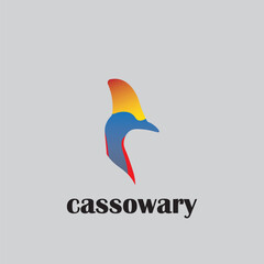 cassowary logo with colorfull design