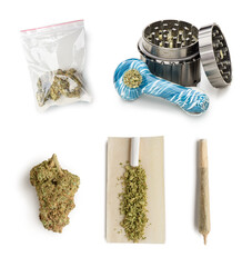 Marijuana collection isolated