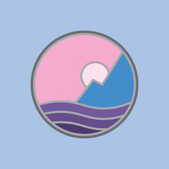 Sea and mountains logo design