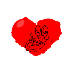 Drunk heart isolated. Drunk Love . Vector illustration