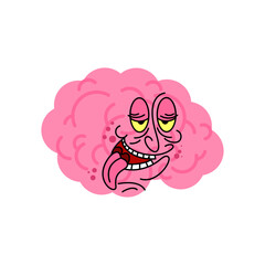 Drunk Brain isolated. Drunk mind. Vector illustration