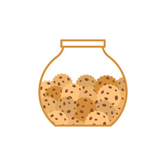 Cookies in jar isolated. food Vector illustration