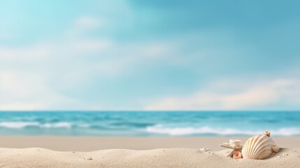 Obraz na płótnie Canvas Beach Themed Background with Empty Copy Space for Your Message