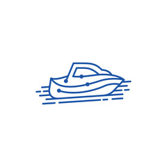 Speed Boat Tech Line Modern Simple Logo